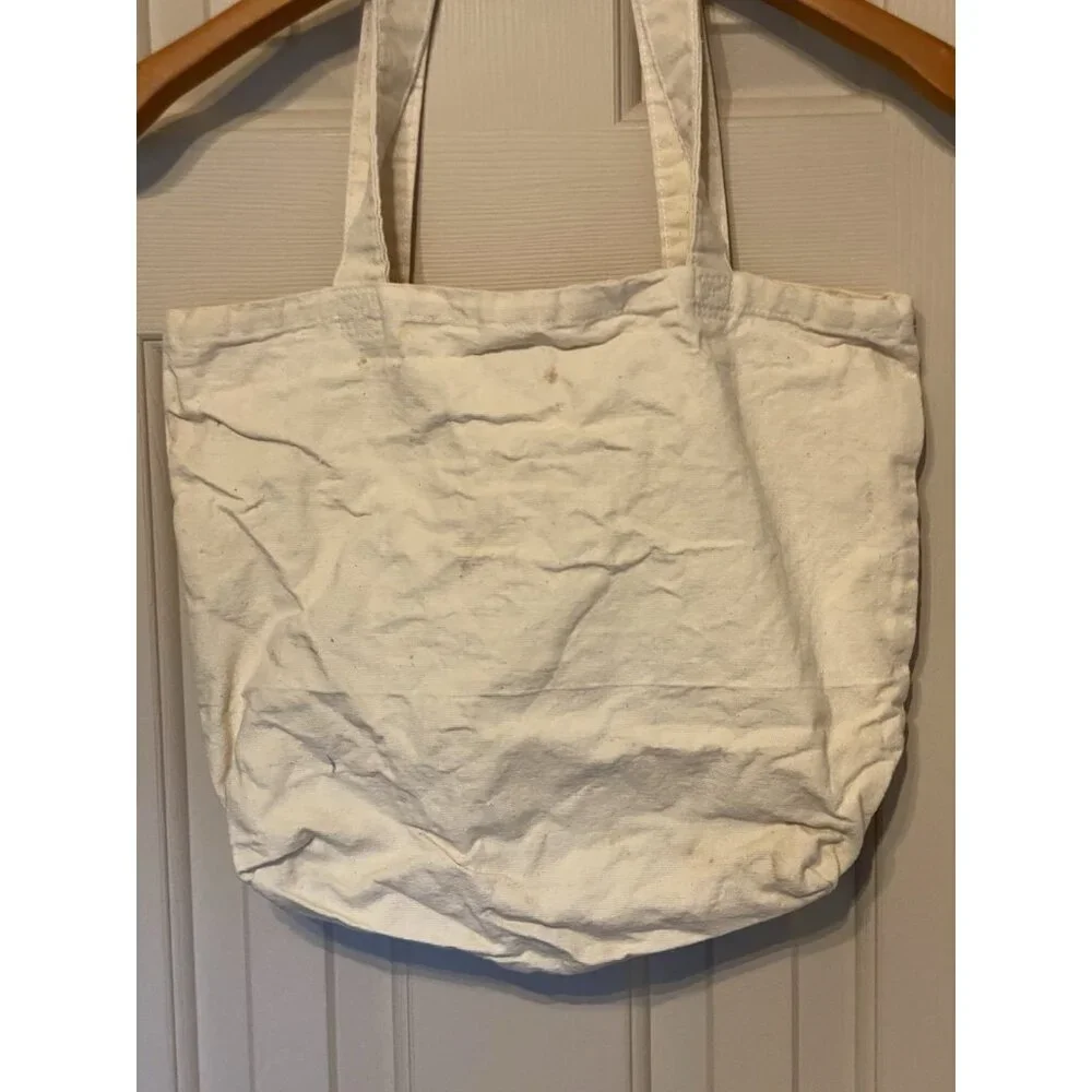 Rural Retreat Indians White Canvas Tote Bag Made in USA 12x11x4 Vintage 90's